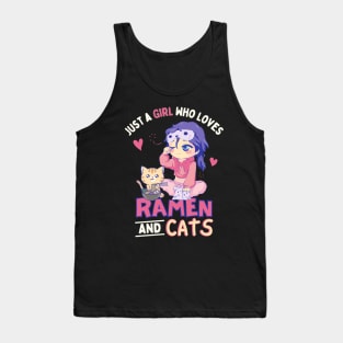 Just a Girl Who Loves Ramen and Cats Tank Top